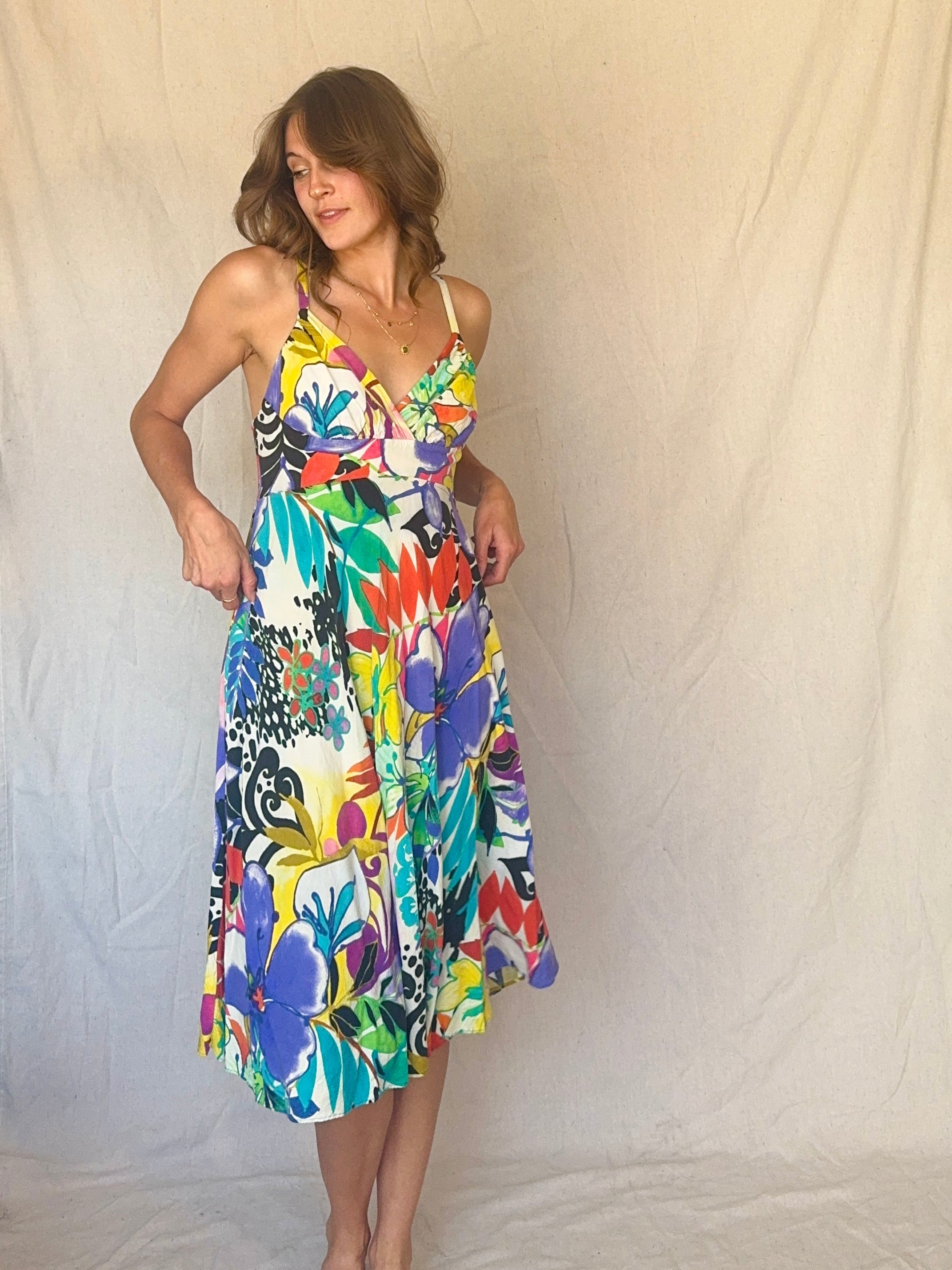 80s Hawaiian Print Strappy Jams World Sundress