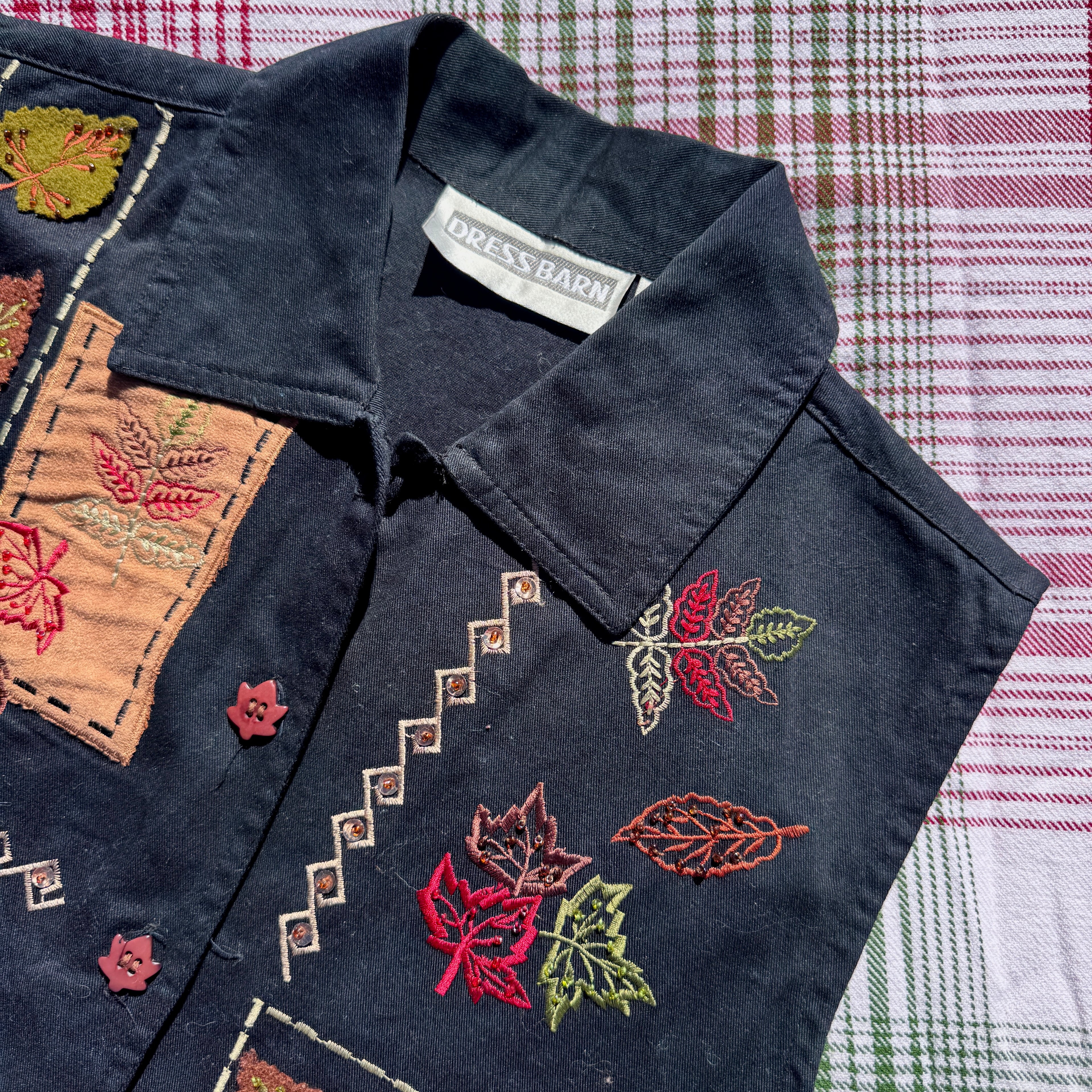 90s Black Fall Patchwork Vest