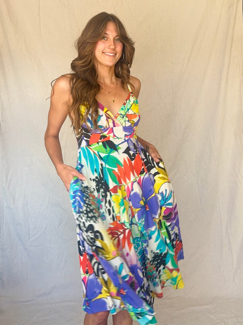 80s Hawaiian Print Strappy Jams World Sundress