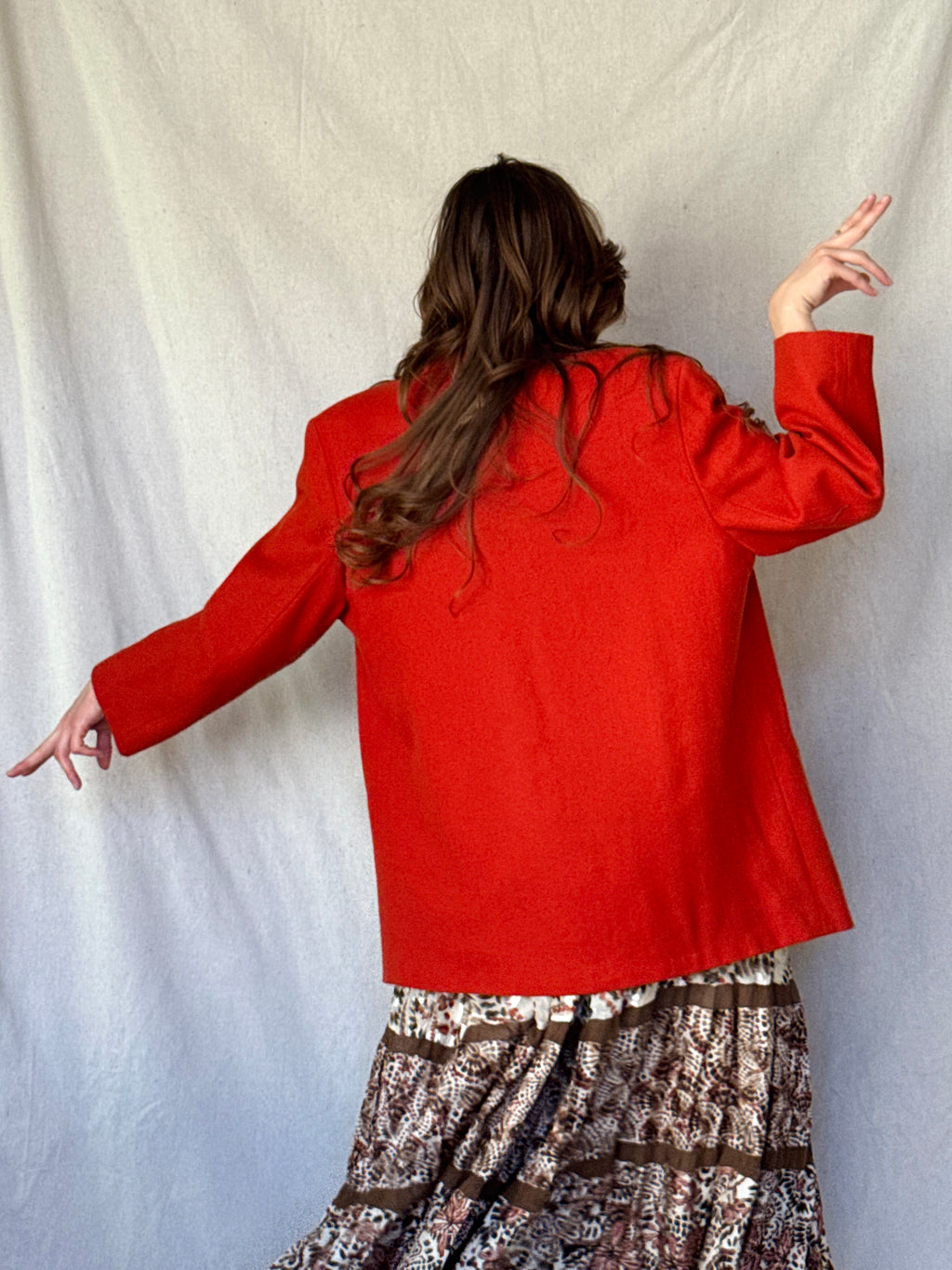 90s Burnt Orange Wool Blazer