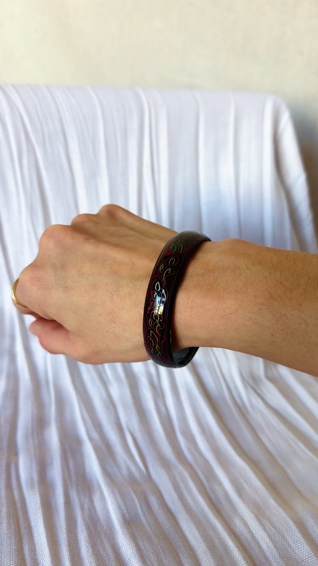 Black Bangle Bracelet